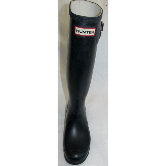 Hunter Black Matte Rubber Tall Rain Boots Rainboots Womens Size 8 Mens Size 7 - Picture 7 of 10